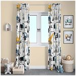 UrbenQueen Polyester Blend Kids Toy Digital Printed 7 Feet Door Curtain for Kids Room Piece of 4 (4 x 7 Feet:(Size:48 x 84 inch) Door, 4)