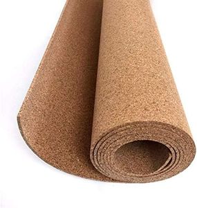 Corcho en rollo de 5 mm de espesor. Venta por metros. Aislamiento acústico y térmico, tablón de anuncio para pared, antiestático para suelos. (1 X 1.22 M)