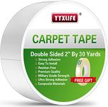 YYXLIFE Rug Tape Double Sided Carpet Tape Heavy Duty,2 Inch x 30 Yards,Carpet Adhesive Removable Multi-Purpose Tape Cloth for Area Rugs,Outdoor Rugs, Carpets,Carpet Adhesive,White