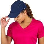 TrailHeads Folding Bill Running Hat for Women | Summer Cap with UV Protection - Navy