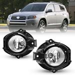 AUTOWIKI Bumper Driving Fog Lights for 2006-2008 Toyota RAV4 Replacement Lamps with Bulbs H11 12V 55W (w/Switch and Wiring Kit) 1 Pair of Clear Lens