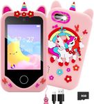 Surekuo Toy Phone for Kids, Kids Smart Phone for Girls Age 3-10, Play Phone with Dual Camera, Games, Music Player, 8GB Card, Christmas Birthday Gift for Girls, Toddler Learning Toy, Pink