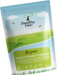 Organic Wheatgrass Powder by TheHealthyTree Company - High in Fibre, Vitamin E, Potassium and Iron - Pure Vegan Wheat Grass from Germany, Perfect in Green Juices (250g)