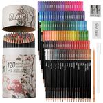 RAGI 123-Piece Set of Colouring Pencils - 120 Colours Colouring Pencils with Soft Core - Painting, Drawing, Colouring - for Adults and Children - Colouring Pencils in Cardboard Tube