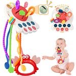 Acacing Baby Toys 6-12 Months, Birthday Gifts for Baby&Toddlers Soft Food Grade Silicone Pull Cords Fidget Toys Sensory Montessori Baby Toys 6 to 12 Months