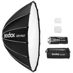 Godox QR-P60T 60cm/23.6in Quick Release Parabolic Softbox Professional Foldable Softbox Reflector with Standard Bowen Mount & Diffusers for Photography Studio Photography Portrait Live Stream