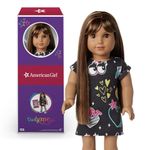 American Girl Truly Me 18-inch Doll #122 with Brown Eyes, Dark-Brown Hair w/Highlights, Tan Skin, T-Shirt Dress, for Ages 6+