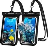 Waterproof Phone Pouch 2 Pack - IPX8 Waterproof Phone Case Dry Bag for iPhone 14 Pro 13 13 Pro Max 12 11 XR XS SE 2022/2020, Samsung S22 S22+ S21 FE S10+, Huawei,Up to 7.0 inch- Black