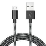 SUPZY Mirco USB Cable, Android Charger Nylon Braided Extra Long 2.0 Micro USB Charging Cable Cord for Samsung Galaxy s7/s6, Huawei, LG, HTC, Motorola and Other Tablet (Space Gray) (1Pack 10FT)