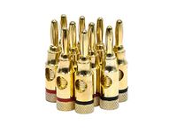 Monoprice Gold Plated Speaker Banana Plugs – 5 Pairs – Open Screw Type, For Speaker Wire, Home Theater, Wall Plates And More