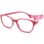 Geborilma Kids Prescription Sports Glasses - INDESTRUCTIBLE Childrens Eye Glasses - Kids Flexible Glasses Age 5-7 - Rbg Glasses for Kids Nerd Glasses Clear Lens Geek 48-16-125 Rose, Rose, 48