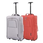 5 Cities Set of 2 21"/55cm Carry On Lightweight Travel Cabin Approved Trolley Bag with Wheels Suit Case Hand Luggage with 2 Year Warranty