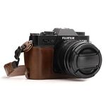 MegaGear MG958 Ever Ready Leather Camera Half Case and Strap compatible with Fujifilm X-T30, X-T20, X-T10 - Dark Brown