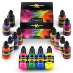 Magicfly Acrylic Airbrush Paint 16 Colours/30ml, Model Paint Ready to Spray for Air Brush, Acrylic Paint for Painting, DIY Projects, Crafts, Beginners, Artists