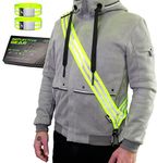 Reflective SASH with 2 Reflective Arm Bands/Reflective Wristbands > Ultralight, Simple & Practical Reflective Gear for Your Visibility & Safety Night & Day for Dog Walking > for Women, Men, Kids