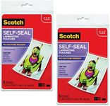 Scotch 4 x 6 Self-Sealing Laminating 9.6 Mils Pouches, 5 Count - Clear Matte Sold as 2 Packs of - 5 - / - Total of 10 Each