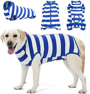 LovinPet Dog Recovery Suit for Large Medium Dogs - Bodysuit Onesie for Shedding Skin Disease Cut-Out Design of Abdomen Pet Pajamas Dog Anti Licking Bodysuit for Abdominal Wound After Surgery,M