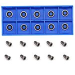Ci5 8.9mm Round Carbide Inserts Cutters Knifes Indexable Replacement High Strength Fits for Popular DIY Woodworking Lathe Wood Turning Finisher Hollower Tools 10pcs