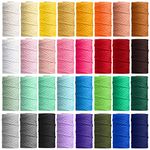 32 Rolls Macrame Cord 4 Strand 2mm x 1760 Yards Natural Cotton Macrame Rope Bulk Colored Cotton Craft Cord DIY Macrame Twine Colorful Macrame Cord for Knitting Gift Wrapping DIY Knitting Supplies