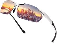 LJIMI Sports Polarized Sunglasses for Men and Women Cycling Driving Fishing Golf 100% UV Blocking Retro Sun Glasses Ultralight Eyewear Al-Mg Metal Half-Frame with Spring Hinges Shades Eyeglasses