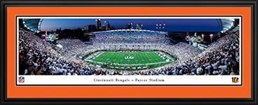 Cincinnati Bengals White Out Football - 44x18-inch Double Mat, Deluxe Framed Picture by Blakeway Panoramas