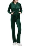 Woolicity Women Velour Tracksuit Set Ladies 2 Piece Zip Up Hoodie and Joggers Bottom Outfits Sportswear Sweatsuit