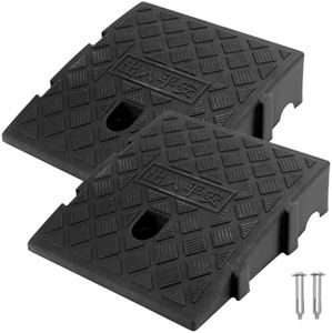 QWORK® 2PCS Freiner Rampe en Plastique, pour Fauteuils Roulants, Moto, 25x27x7 cm