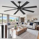 65 Inch Ceiling Fan No Light with R