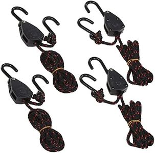 Acronde 4PCS 1/8" 6Ft Adjustable Heavy Duty Rope Hanger Ratchet Kayak and Canoe Bow and Stern Tie Downs Straps