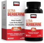 FORCE FACTOR Ultra Berberine Supplement, Contains Chromium to Support Metabolism & Berberine HCL for Heart Health, with Berberine 500mg, Clinically Studied Dose, Non-GMO, Gluten Free, 60 Capsules
