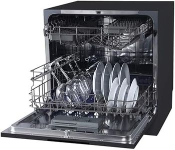Cookology CTTD8 Mini Counter Top Dishwasher in Black - Compact & Portable - Tabletop Small Appliance - 8 Settings - 8 Wash Cycles - ECO Friendly Mode