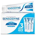 Sensodyne Toothpaste Fresh Gel | Daily Sensitivity Relief Tooth Paste Combo Pack - 450gm (150gm x 3) | Dentist Recommended | Everyday Use Paste, Fresh Breath, Fights Tooth Decay, Maintain Healthy Gums