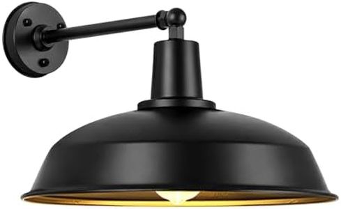 Evkcevla 24-inch Extra-Large Outdoor barn Light, Straight arm Design, Vintage Farmhouse Style gooseneck barn Light, Minimalist Outdoor Wall lamp, Suitable for garages, porches, and barns