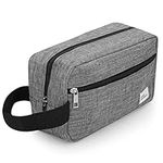 Toiletry Bag for Men, Nylon Travel Wash Bag Lightweight and Large Capacity Shaving Bag for Men and Women with 2 Compartments （Grey）