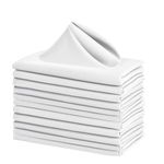 XWZO Cloth Napkins 12 Pack 18x18 inches, Washable and Reusable Table Napkins Ideal for Wedding, Party, Hotel, Events and Home Use, White