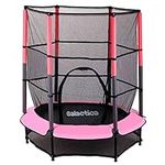 GALACTICA NEW Mini Trampoline | 4.5FT 55" with Safety Net Enclosure | Indoor Outdoor Children’s Activity Junior Trampoline - Pink