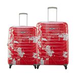 Skybags Trooper 55Cm + 65Cm Polycarbonate Red and White Hardsided Inline_Skate_Wheel Cabin + Carry-On Luggage Set, 48 Centimeters, 26 Centimeters, Small, Medium, Multicolor