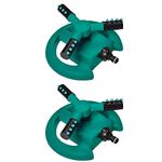 EGOODZ 3 Arm 360° Sector Automatic Round Rotating Adjustable Lawn Garden Water Sprinkler for Watering Garden Plants/Rain Pipe Hose Irrigation Yard Water Sprayer Head System (Green- Pack of 2 Pcs)