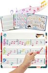 Music Five Board Set - Learn to Read Music, Beginning Sheet Music Notation for Kids, Music Note Flash Cards Activity, Music Games, Piano Toy for Kids Ages 5-6