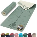 Yogii Yoga Mat - Non-Slip 6mm Thick TPE & Travel-friendly Yoga Mat - Perfect for Home & Gym Exercise Fitness & Pilates - With Laser Alignment Guides for Men & Women