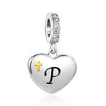 JMQJewelry Letters Initials P Dangle Alphabet Womens Bead Charms for Bracelets Wife Hunband Big Sister Nana Skull Compatible with Pandora Bracelets