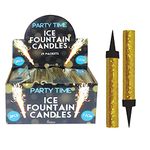 Karrma Ltd 24 x Ice Sparkling Fountain Candles Gold Ideal for Christmas Decoration, Birthday Party, Cake Decorations, and Other Special Occasions - Pack of 2 (Total 48 Candles)