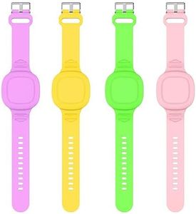 4 Packs Waterproof Bracelet for Tile Mate 2022 Kids, Soft Silicone Wristband Holder Full Case Cover Compatible with Tile Mate (Purple+Yellow+Pink+Green)