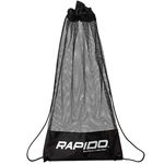 Phantom Aquatics Rapido Boutique Collection Mask Fin Snorkel Net Bag, Ideal for Swim and Snorkeling Gear Bag (All Black, Deluxe)