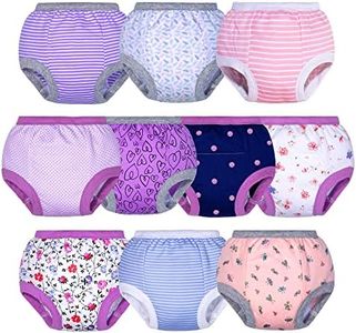 BIG ELEPHANT Potty Training Underwear, 100% Cotton Absorbent Unisex Toddler Pee Pants for Boys & Girls (Floral Series, 10-Pack, 2T)