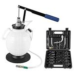 Youyijia 7.5 L Manual ATF Refill System Dispenser Auto Transmission Fluid Oil and Liquid Filling Tools Pump Kit with 15Pcs Adapters