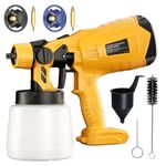 Paint Sprayer for Dewalt 18V 20V Battery Cordless Fence Paint Sprayer witn 3 Spray Patterns & 1000ml Tank for Fencing and Decking, Spray Gun Handheld Paint Sprayers for Home DIY Painting(No battery)