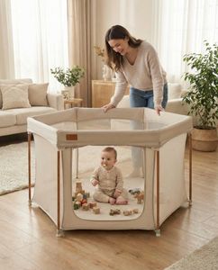 Venture Large Baby Playpen – Taupe Safety Play Yard
