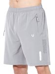 NORTHYARD Men's Athletic Running Shorts Quick Dry Workout Shorts 7"/ 5"/ 9" Lightweight Sports Gym Basketball Shorts Hiking, Grey, Large