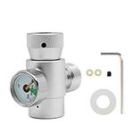 Simlug CO2 Mini Regulator, Keg Charger Refill Adapter Connector Kit for Paintball Tanks SodaStream Filling Tank Cylinder(Silver with Meter)